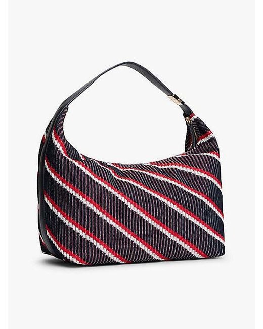 Tommy Hilfiger Purple Gestrickte Hobo-Tasche Mit Th-Monogramm