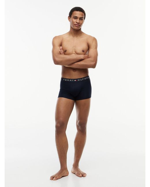 Tommy Hilfiger Blue 3-Pack Th Original Logo Waistband Trunks for men