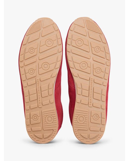 Tommy Hilfiger Red Suede Hilfiger Monotype Cleat Trainers for men