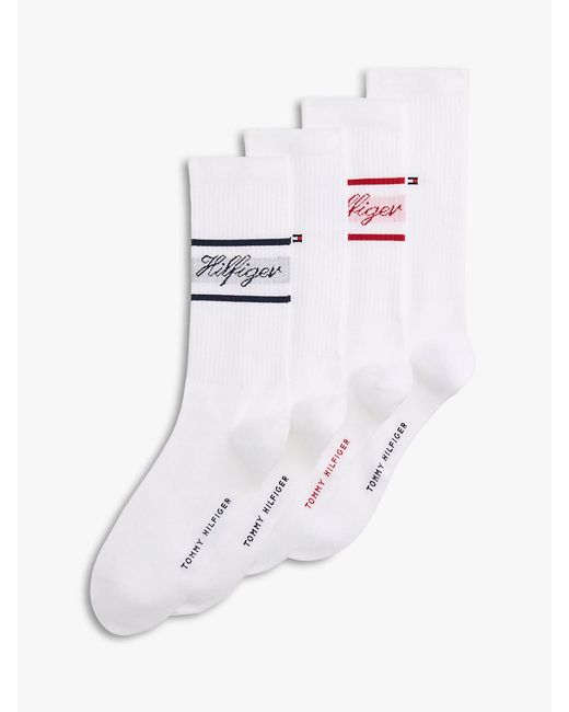 Tommy Hilfiger Black 4-Pack Logo Ribbed Socks Gift Box for men