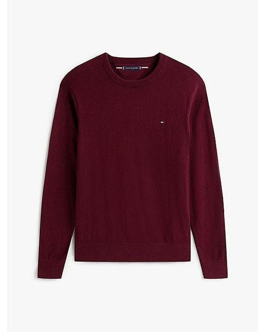 Tommy Hilfiger Trui Met Ronde Hals En Kasjmier in het Red voor heren