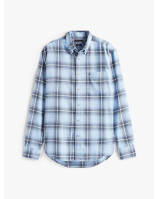 Tommy Hilfiger Regular Fit Geruit Overhemd Van Twill in het Blue voor heren