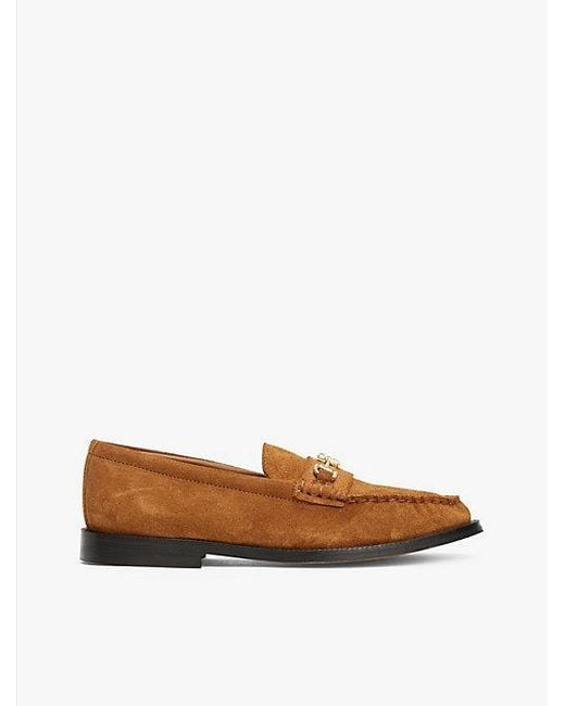 Tommy Hilfiger Suède Loafer Met Paardenbit-Detail in het White