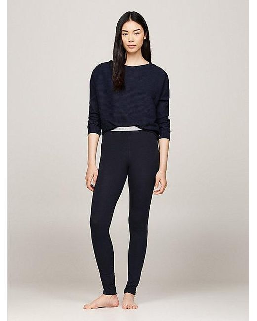 Tommy Hilfiger Hilfiger Monotype Legging Met Logotailleband in het Blue