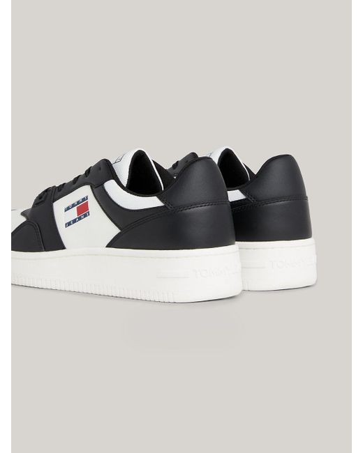 Tommy Hilfiger Black Retro Mid-top Leather Basketball Trainers for men