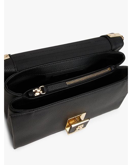 Borsa A Tracolla Con Finitura Zigrinata di Tommy Hilfiger in Black