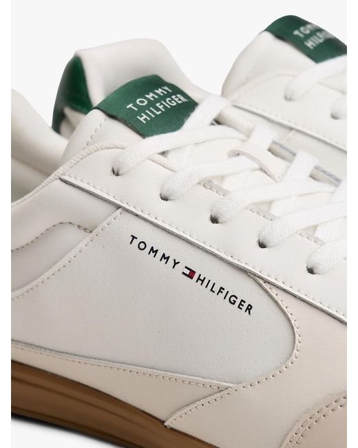 Tommy Hilfiger White Low Profile Cupsole Trainers With Leather for men