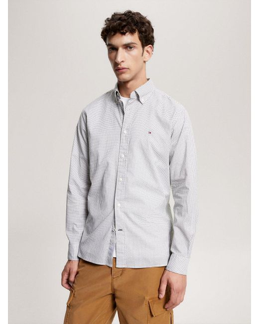 Chemise coupe standard à motif micro trait Tommy Hilfiger pour homme en  coloris Blanc | Lyst