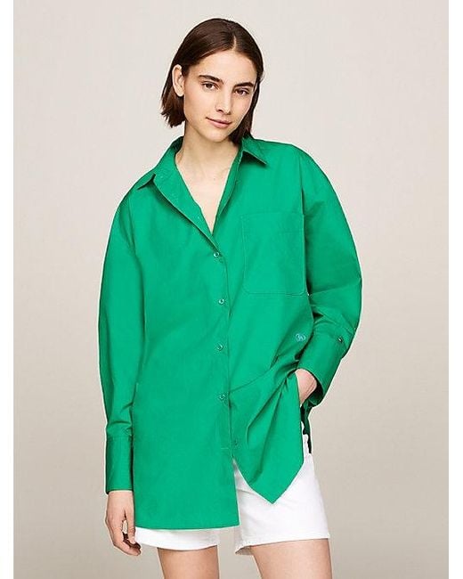 Tommy Hilfiger Essential Overhemd Met Th-monogramstempel in het Green