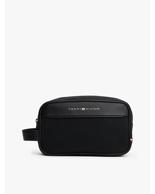 Pochette Toilette Con Texture A Contrasto di Tommy Hilfiger in Black da Uomo