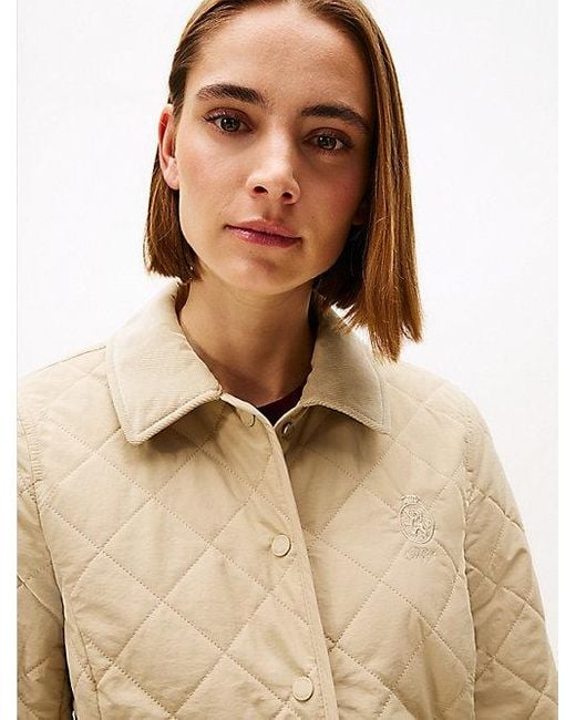 Tommy Hilfiger Getailleerd Gewatteerd Jack Met Th-Embleem in het White
