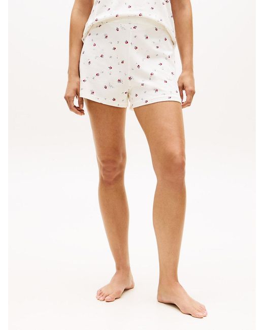 Tommy Hilfiger White Essential Print Pyjama Shorts