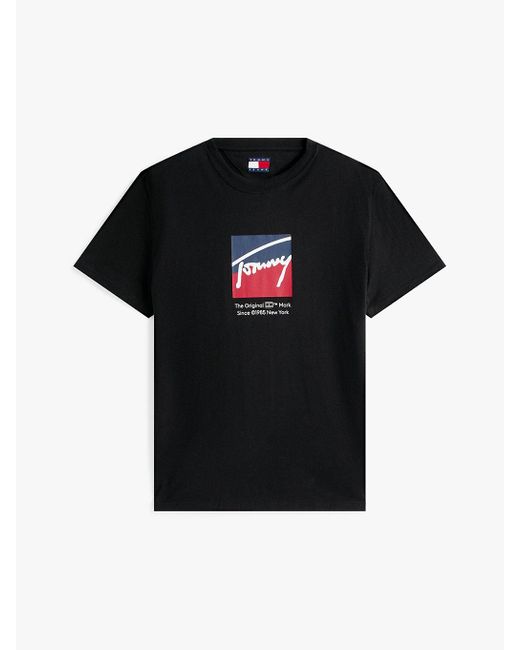 T-Shirt À Logo Signature Tommy Hilfiger pour homme en coloris Black