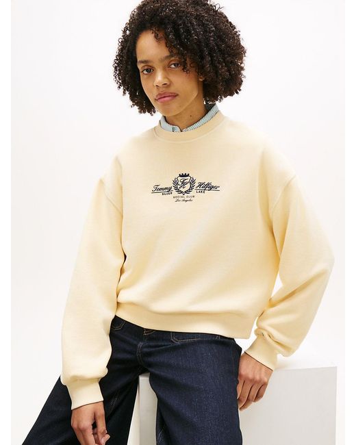 Tommy Hilfiger Natural Crest Embroidery Relaxed Terry Sweatshirt