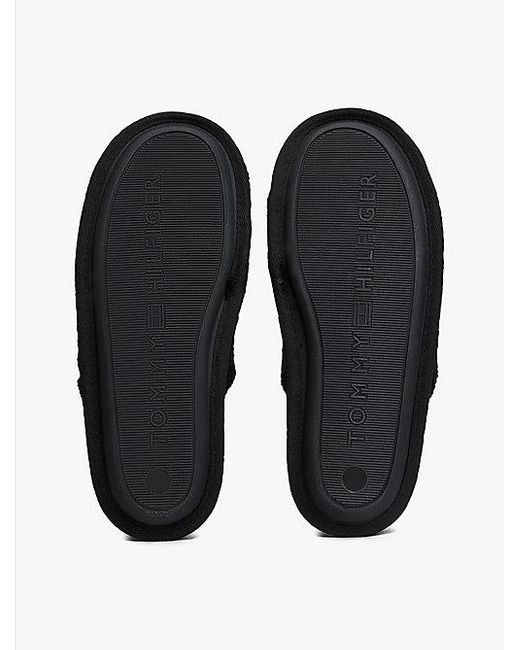 Tommy Hilfiger Pantoffel Van Imitatiebont Met Th-Monogram in het Black