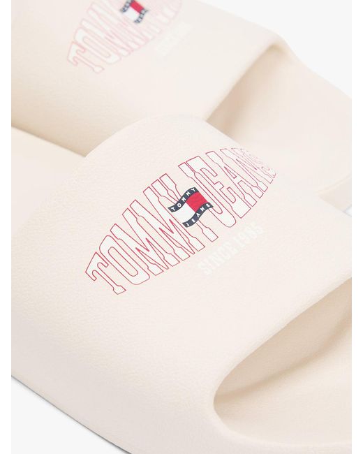 Tommy Hilfiger Natural Wavy Flag Logo Slides for men