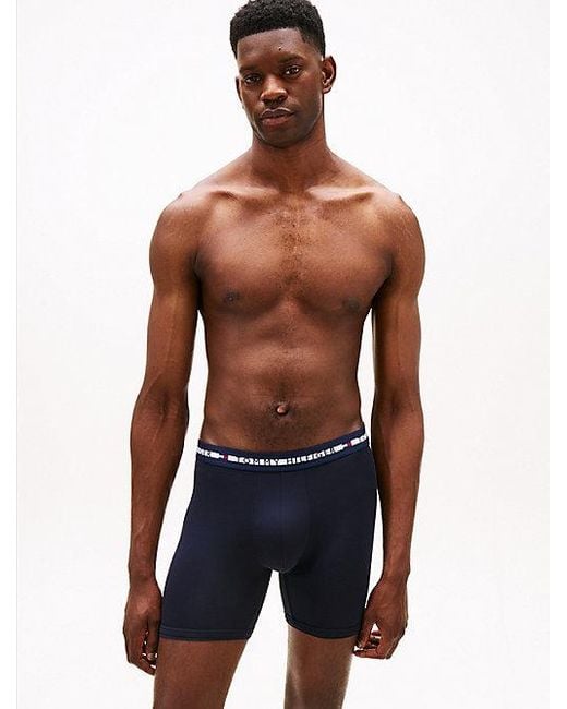 Tommy Hilfiger Signature Set Van 3 Boxershorts Met Logotaille in het Blue voor heren