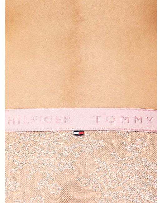Tommy Hilfiger Pink Hipster-Slip aus Blumenspitze mit Logo