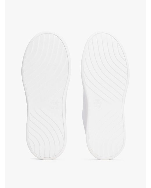 Baskets En Cuir À Monogramme Th Tommy Hilfiger en coloris White