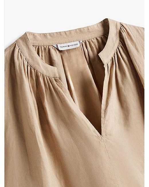Tommy Hilfiger Natural Adaptive Relaxed Fit Bluse Aus Leinen