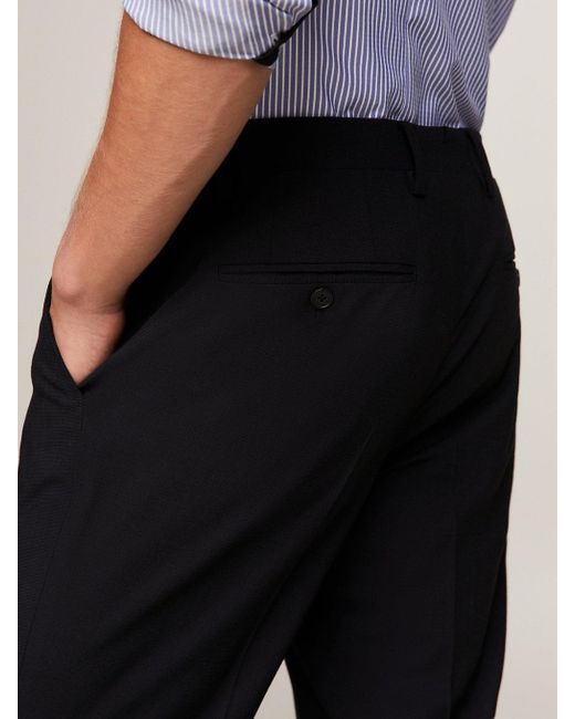Tommy Hilfiger Blue Plain Weave Formal Slim Fit Trousers for men