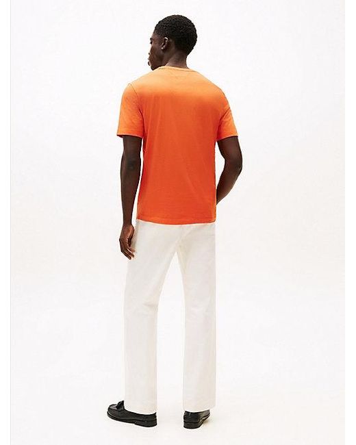 Tommy Hilfiger T-Shirt Mit Rundhalsausschnitt in Orange für Herren
