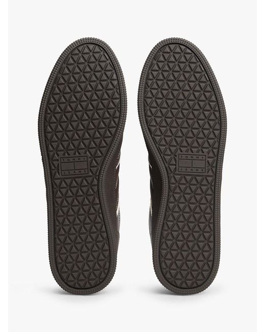 Tommy Hilfiger Brown The Greenwich Topstitch Leather Trainers for men