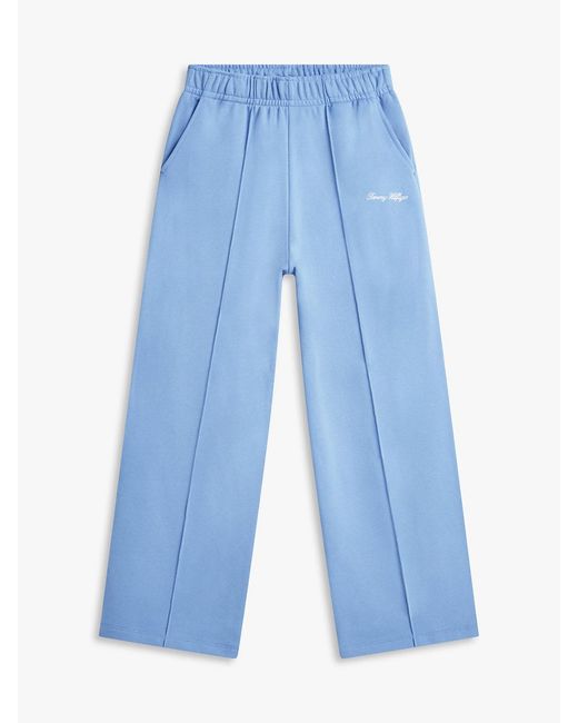 Tommy Hilfiger Blue Logo Embroidery Wide Leg Joggers