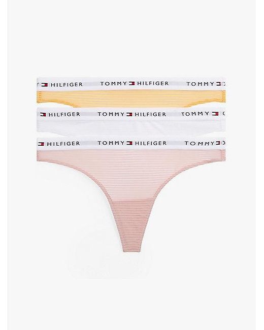 Tommy Hilfiger Essential Set Van 3 Mesh Strings Met Logo in het Pink
