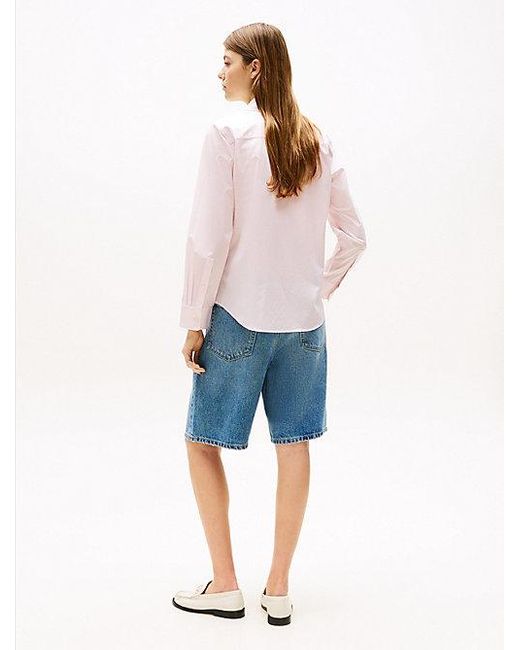 Tommy Hilfiger Regular Fit Overhemd Van Gestreepte Poplin in het White