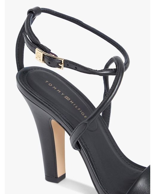 Tommy Hilfiger White Leather Open Toe High Heels