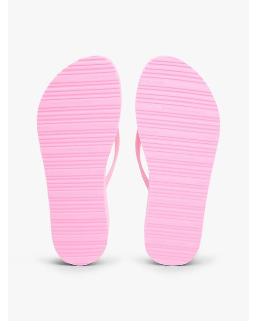 Tommy Hilfiger Pink Repeat Logo Platform Flip-flops