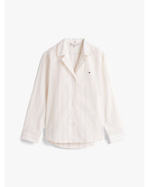 Tommy Hilfiger Natural Essential Relaxed Stripe Poplin Pyjama Shirt
