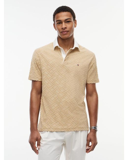 Tommy Hilfiger White Classic Fit Flag Jacquard Polo Shirt for men