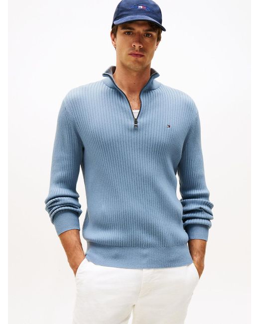Pull Zippé Avec Cachemire Tommy Hilfiger pour homme en coloris Blue