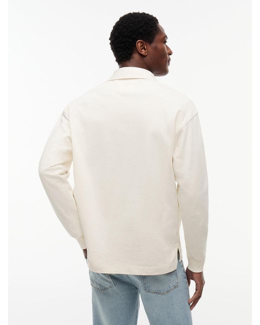 Tommy Hilfiger White Flag Logo Relaxed Rugby Shirt for men