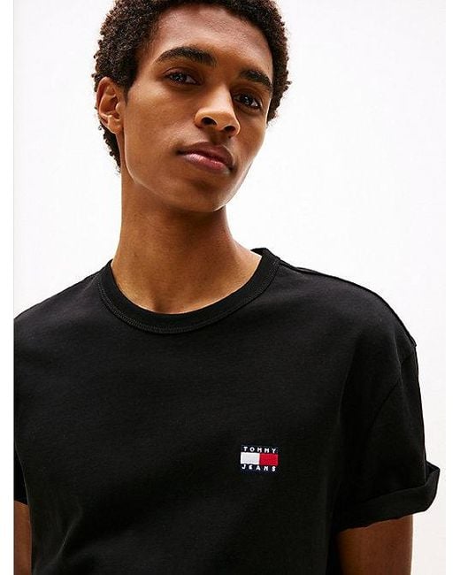Tommy Hilfiger T-Shirt Met Ronde Hals En Tommy-Badge in het Black voor heren