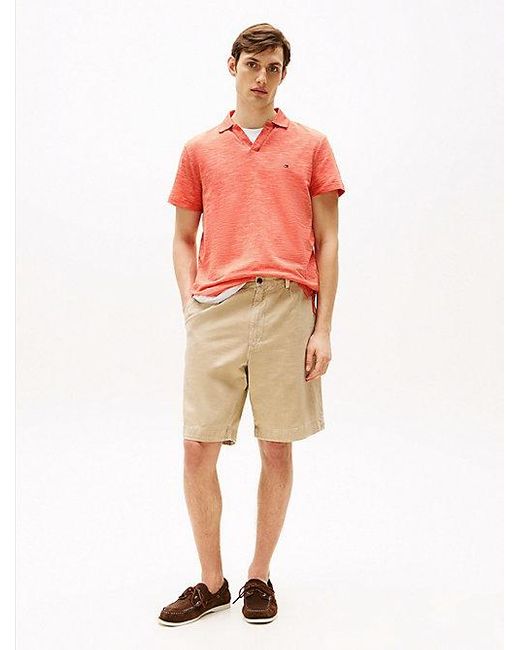 Polo Texturizado De Corte Regular Tommy Hilfiger de hombre de color Red