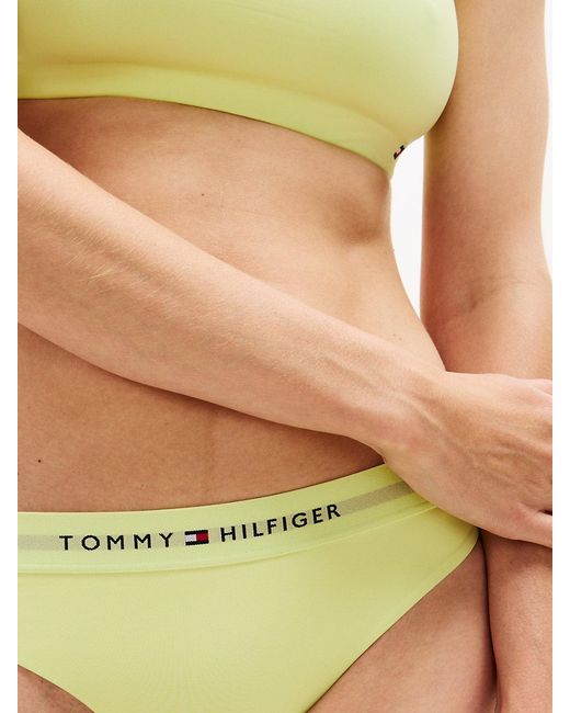Tommy Hilfiger Yellow Original Logo Brazilian Bikini Bottoms
