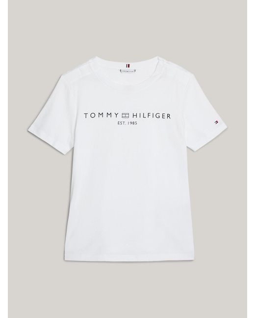 Tommy Hilfiger White Adaptive Signature Logo Crew Neck T-shirt