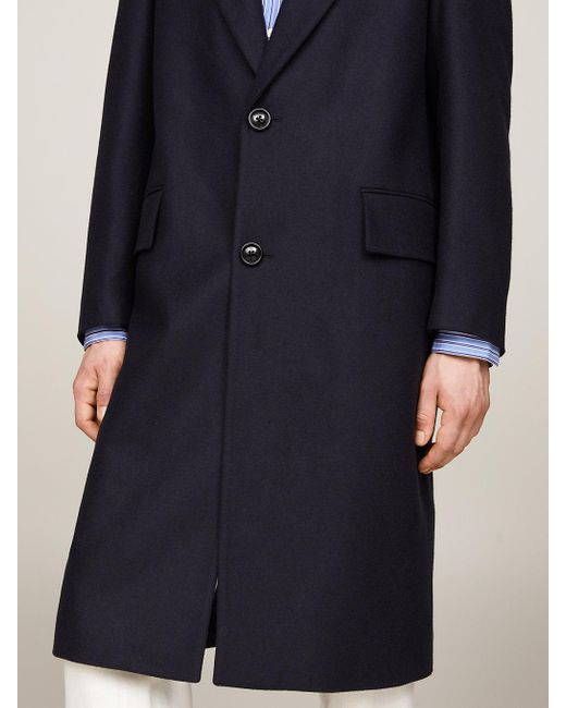 Tommy Hilfiger Blue Oversized Relaxed Fit Longline Coat for men