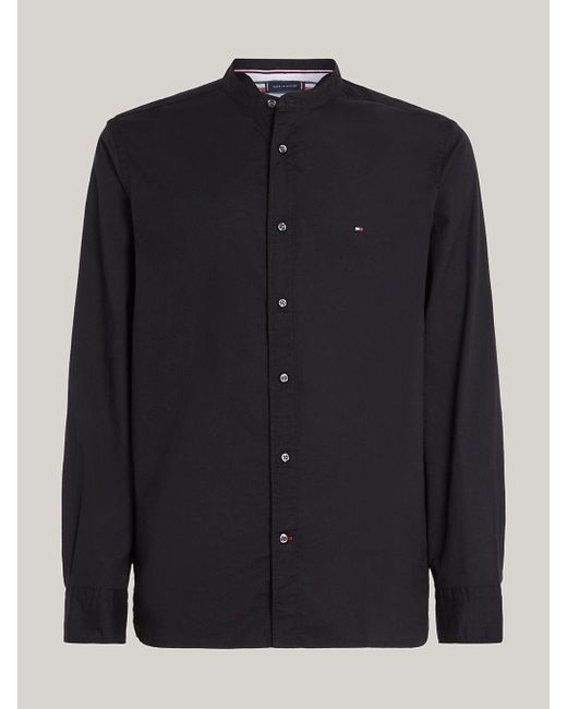 Chemise coupe standard à col droit Tommy Hilfiger pour homme en coloris Black