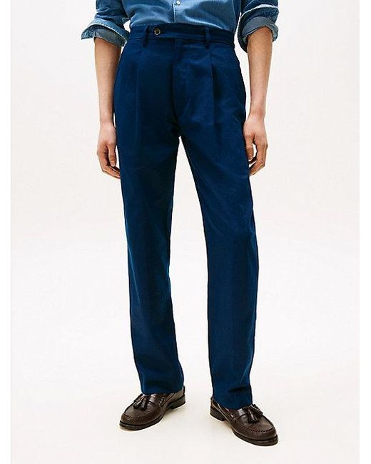 Tommy Hilfiger Smart-Casual Broek Met Wijde Pijpen in het Blue voor heren