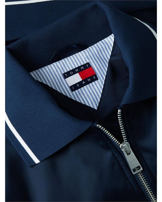 Tommy Hilfiger Blue Back Logo Patch Satin Varsity Jacket