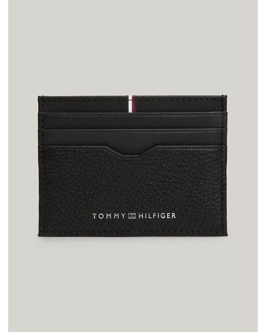 Tommy Hilfiger Black Mixed Texture Credit Card Holder for men