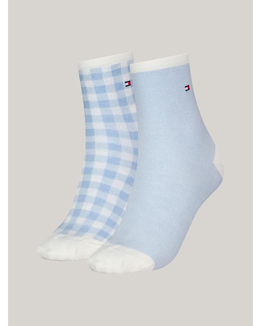 Tommy Hilfiger Blue 2-pack Bird's Eye Gingham Short Socks