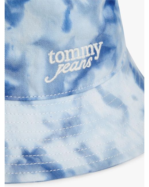 Tommy Hilfiger Blue Logo Embroidery Tie-Dye Bucket Hat