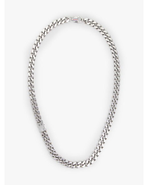 Tommy Hilfiger White Stainless Steel Chain-link Necklace for men