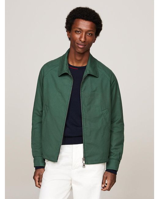 Tommy Hilfiger Green Collared Zip-thru Jacket for men