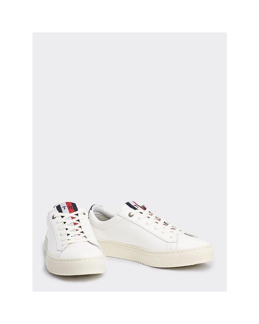Tommy Hilfiger White Corporate Round Toe Trainers for men